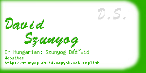 david szunyog business card